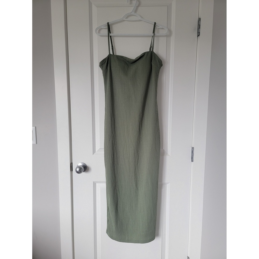 Urban Planet Olive Green Spaghetti Strap Midi‎ Dress